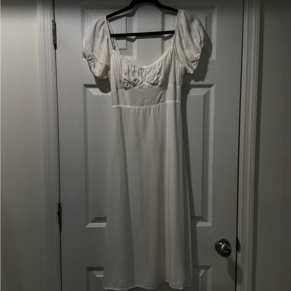 White midi dress